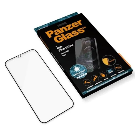 PanzerGlass Edge-to-Edge Case Friendly Clear Anti-Bacterial Screen Protector for iPhone 12/12Pro